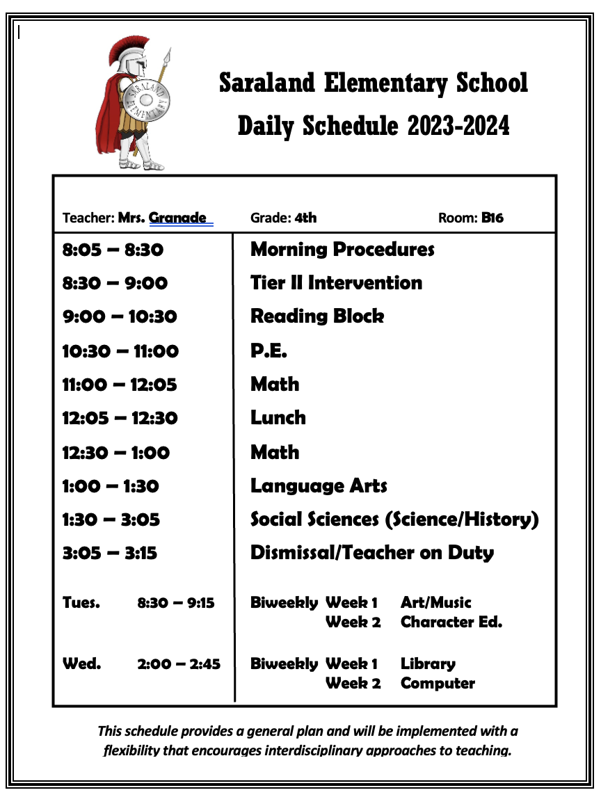 Schedule